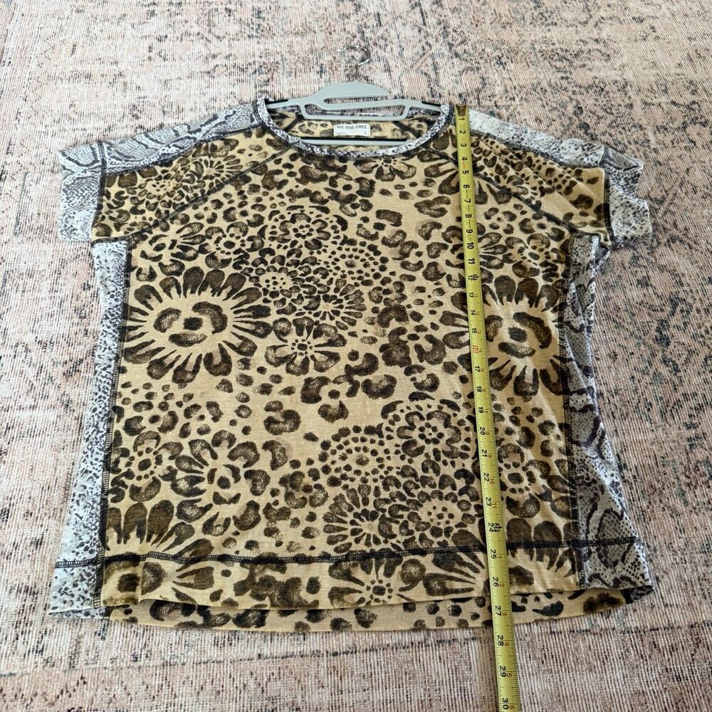 Free People We The Free Wild Thang Tee - Size Small Oversized Animal Print Top - Picture 8 of 12